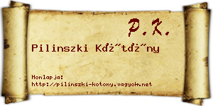 Pilinszki Kötöny névjegykártya